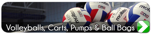 Volleyballs, carts, pumps & ball bags