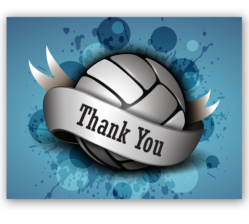 Blue Splash Thank You Cards Midwest Volleyball Warehouse