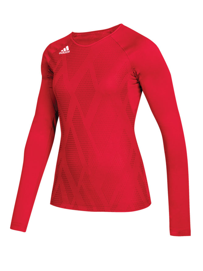 Adidas Quickset Long Sleeve Jersey - Red | Midwest Volleyball ...