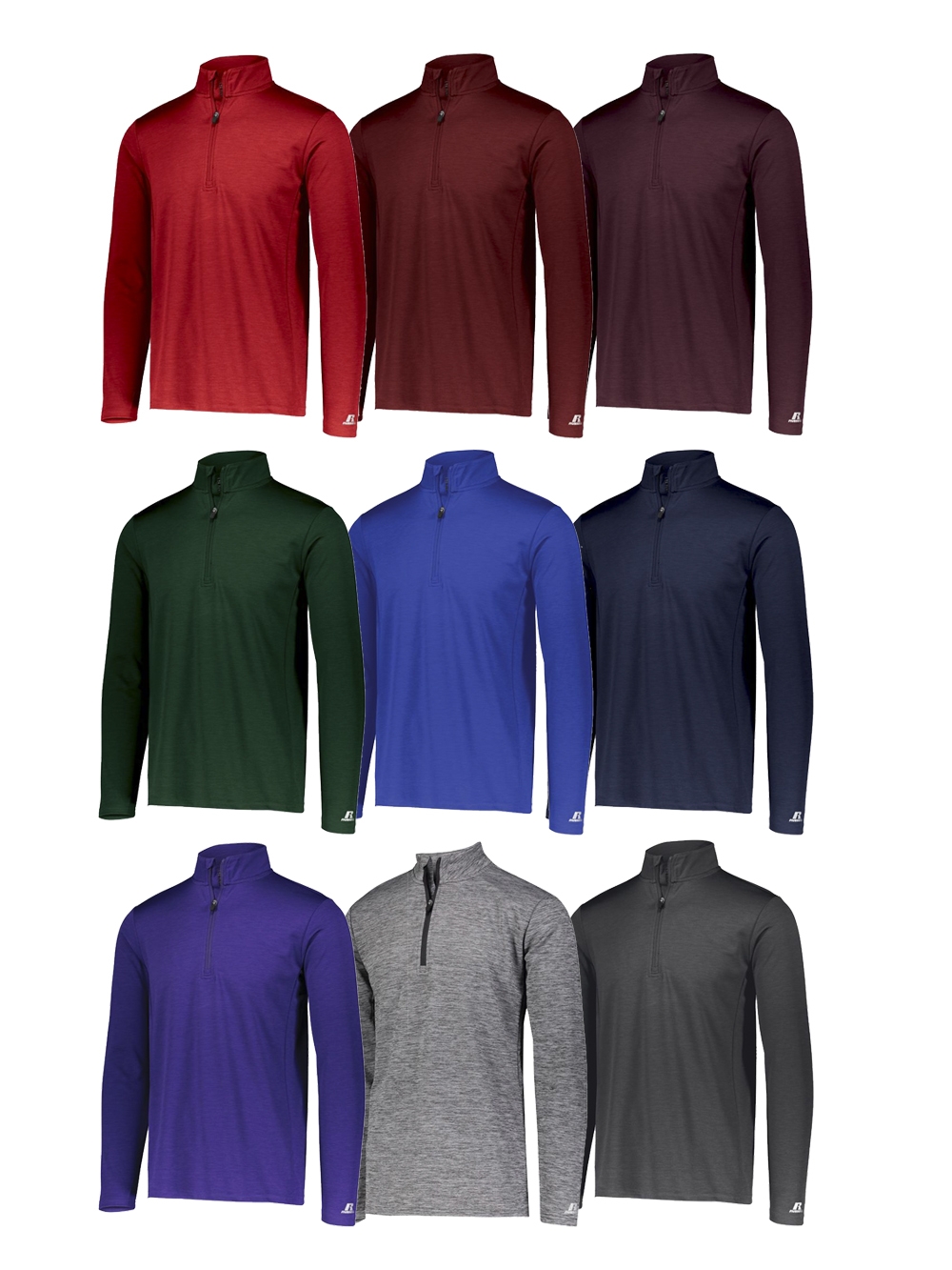 Russell Athletic - Mens Striated Quarter-Zip Pullover