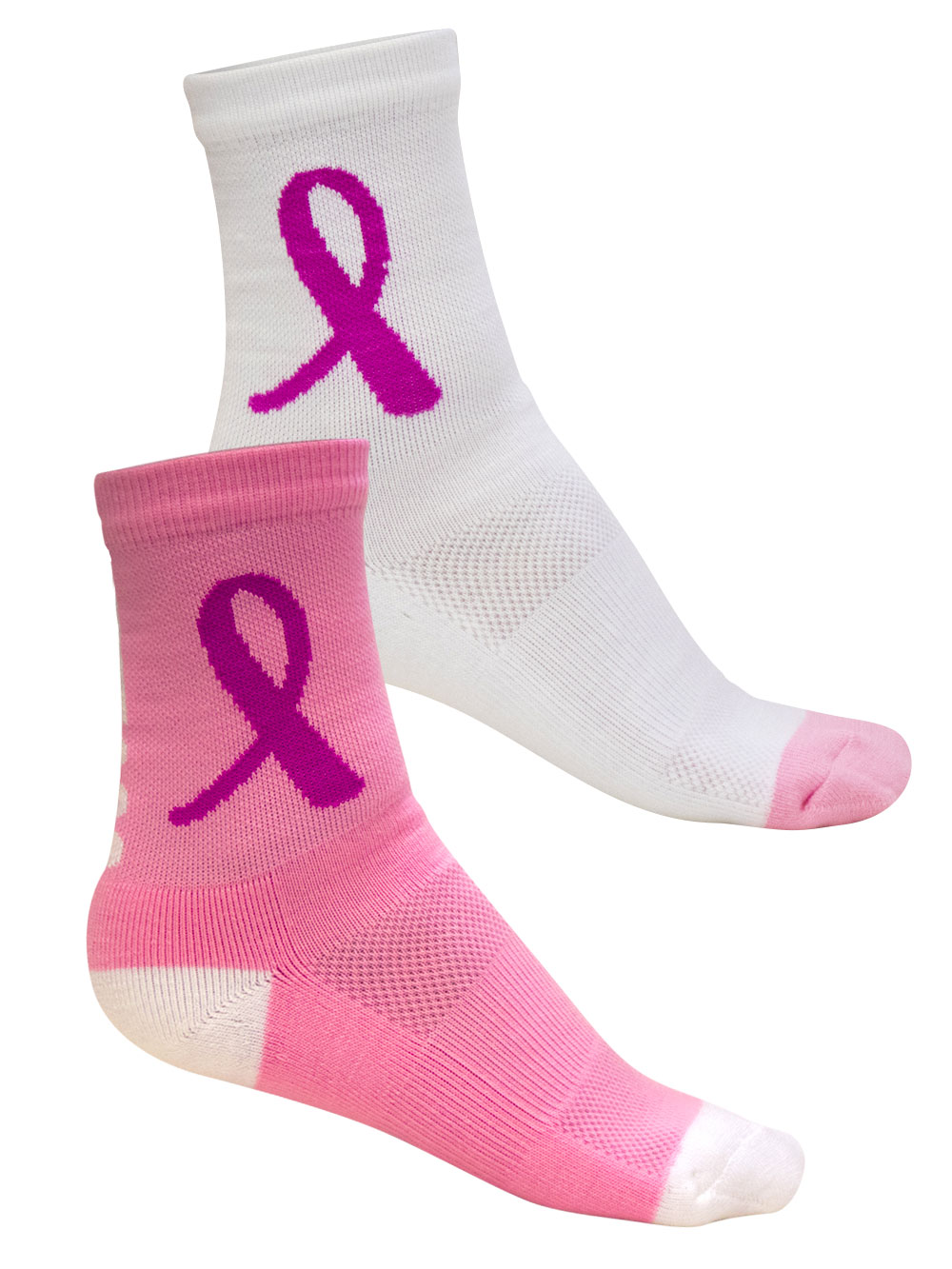 Breast Cancer Crew sock W/Arch Ring | Midwest Volleyball Warehouse