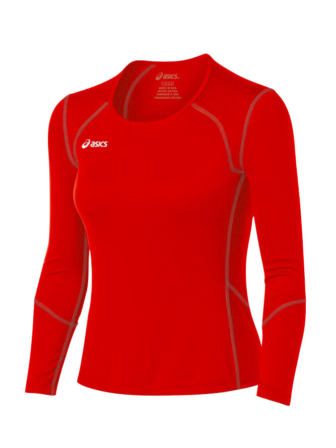 Asics Volleycross Long Sleeve Jersey Red Midwest Volleyball