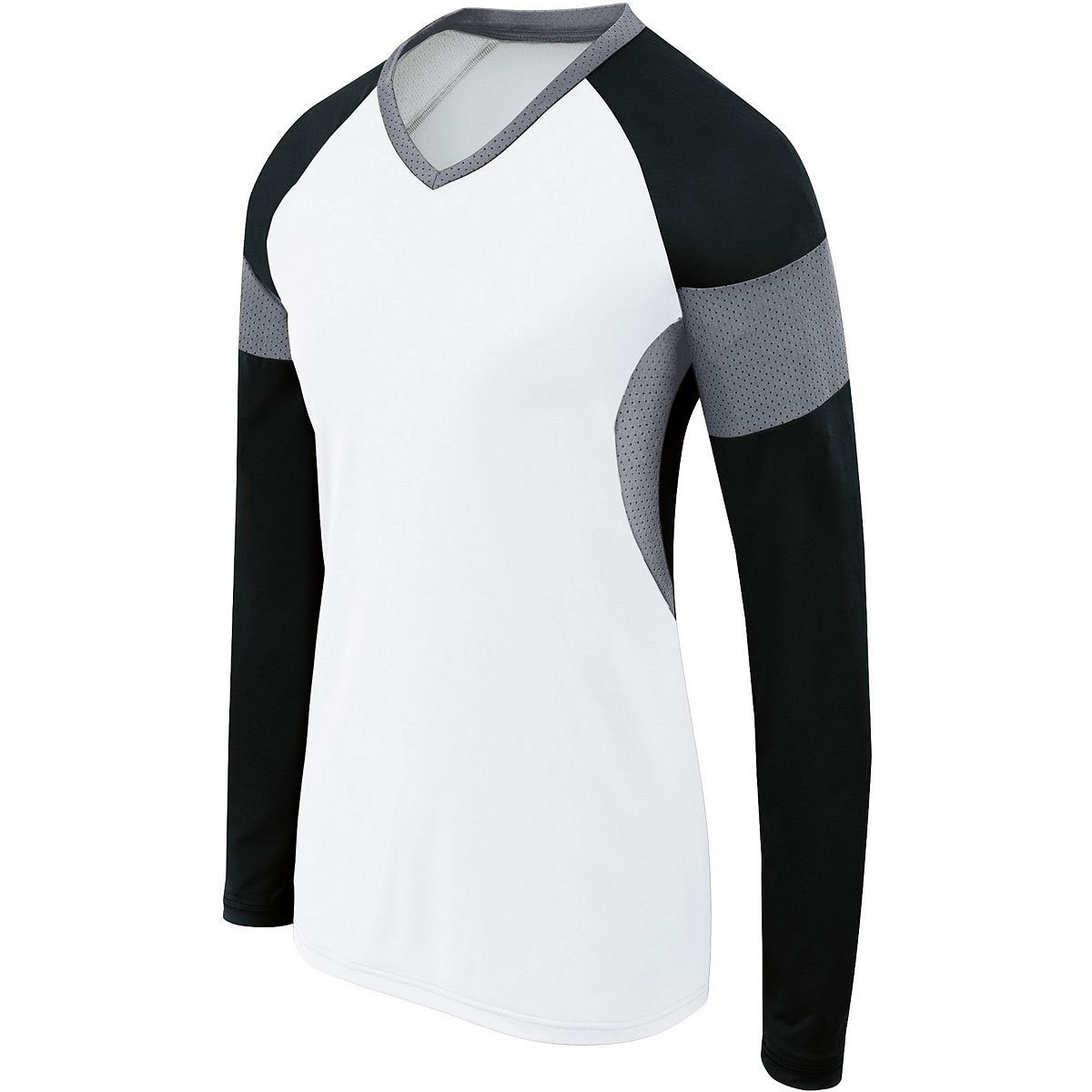 High 5 LS Raptor Jersey - White/Black | Midwest Volleyball Warehouse