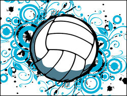 volleyball blue swirls note cards midwest volleyball warehouse card volleyball
