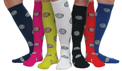 MadSportsStuff Volleyball Socks with Volleyball Print Over The Calf