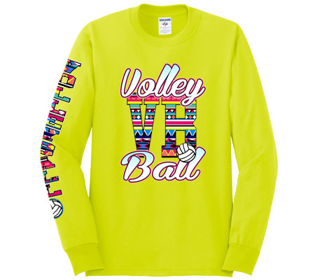 Long Sleeve Aztec VB T-shirt | Midwest Volleyball Warehouse